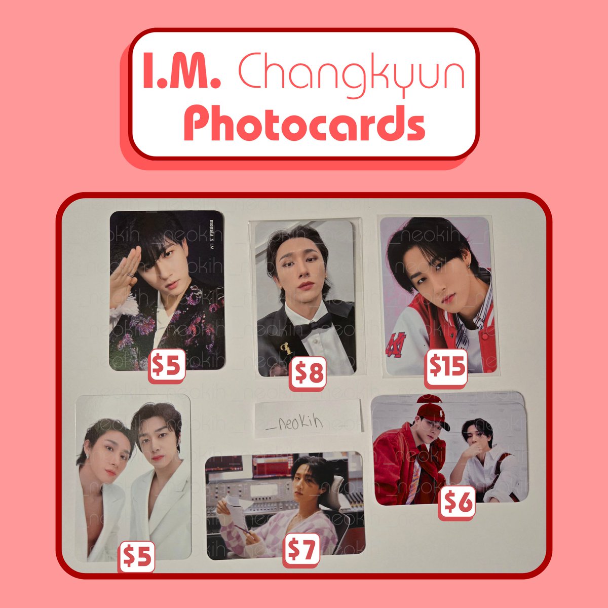 _neokih's tweet photo. Monsta X I.M Changkyun Photocards
❀ Getting 3 or more items results in a dollar discount off each item.
❀ Stamped $0.80 - $2.00 for domestic
❀ ww stamped $1.75 - $2.24
❀Dm for tracked shipping
❀Location: Nevada USA https://t.co/n4CBOj5By8