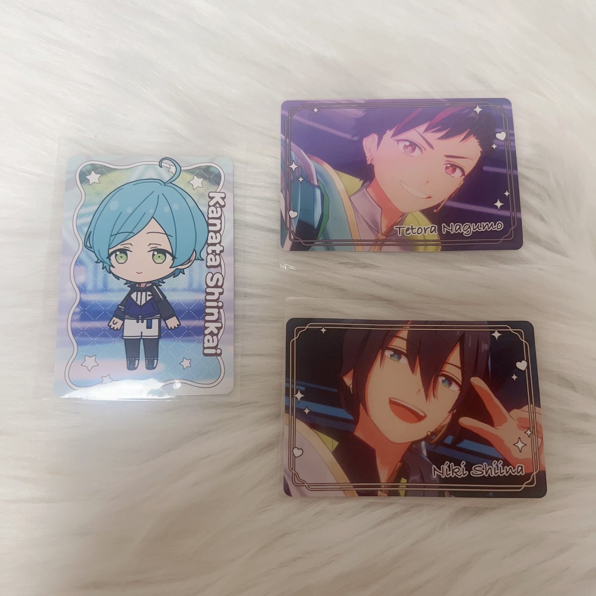 hax7uy's tweet photo. 【交換】あんスタチップス2  あんスタ チップス

譲
SD：奏汰
MV：鉄虎 ニキ

求
藍良 一彩 チトセ
（種類問わず各1）

7/31アニカフェ池袋（初回）、8/1 池袋お手渡しまたは郵送可能です。 https://t.co/BJaw5bHuTr