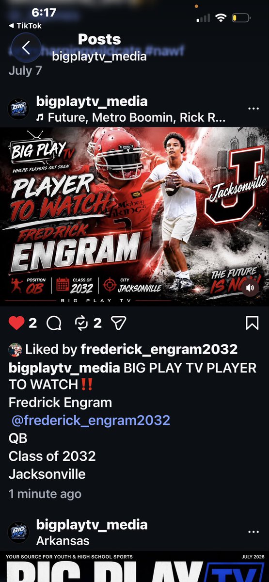 thefredericke's tweet photo. Blessed and honored to be recognized as a Big Play TV Player to Watch! 🙏🏈 Huge thank you to @bigplaytv_media for the feature and the opportunity. Grateful for everyone who’s supported me on this journey. This is only the beginning—God first! ✝️💯 #PlayerToWatch# #GodFirst https://t.co/Qkw6G1nFI7