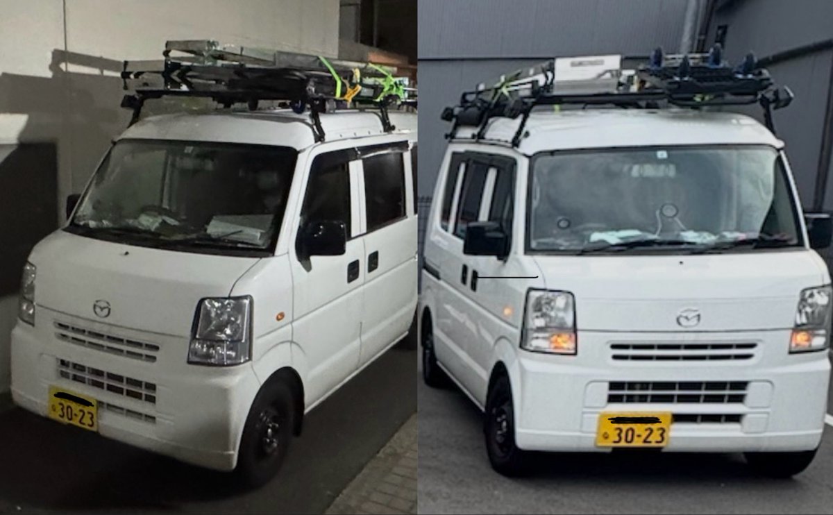 z3e98's tweet photo. 【拡散希望】車両盗難の目撃情報・ドラレコ映像提供のお願い
画像の通り、車と工具の盗難被害に遭いました。
【特徴】
運転席側のサイドガラス割られてます。
タイヤも特徴的かと思います。

どうかご協力の程よろしくお願いいたします。
 #盗難 #大阪市 #住吉区 #ドラレコ #情報 #7月21日 https://t.co/1mQ7rDuIib