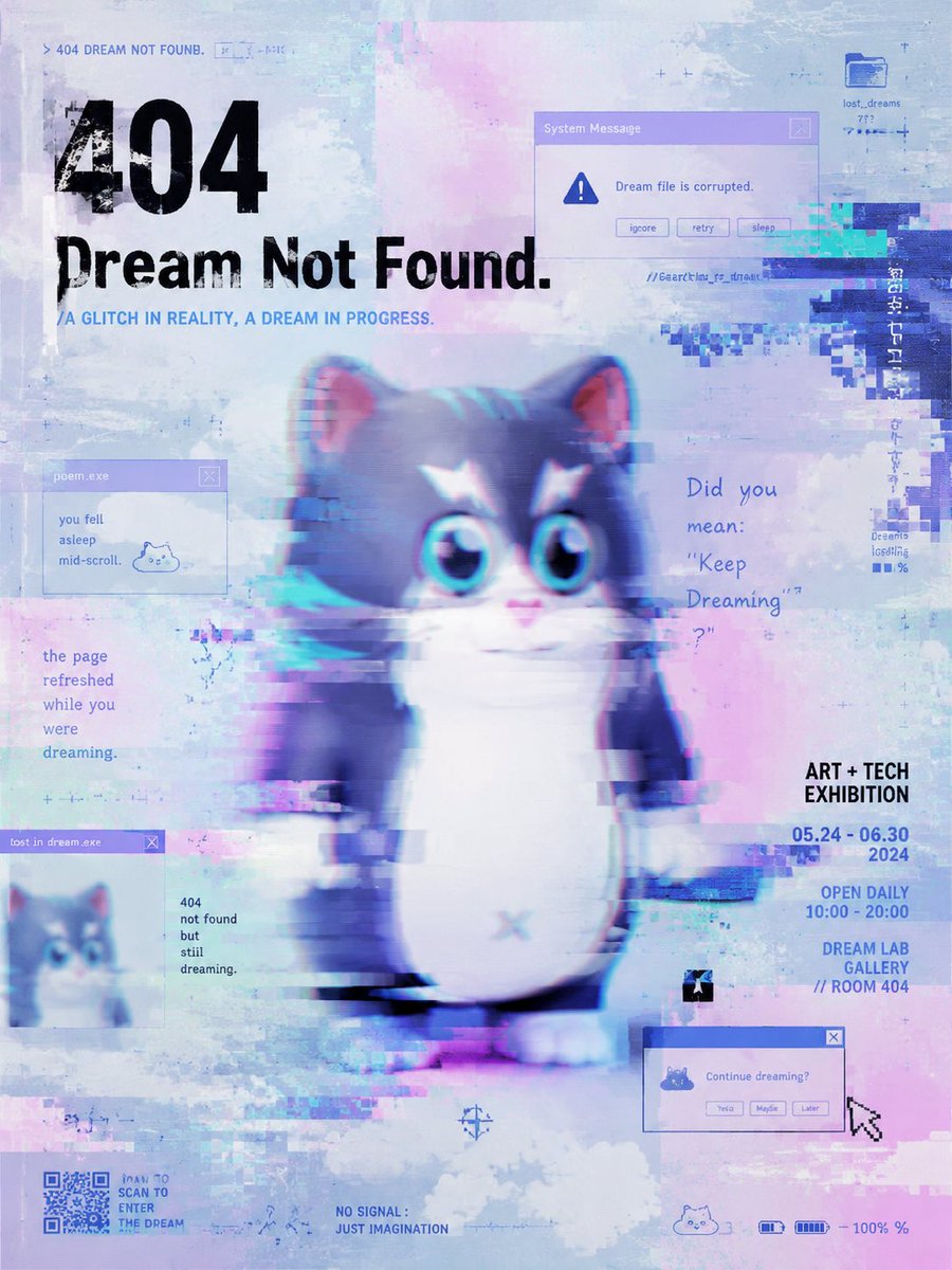 LibertyCats_APP's tweet photo. "404" is not a line of code lost from a dream; it is that realm of innocence we can no longer log into once we have grown up. https://t.co/5cdrGQAKnK