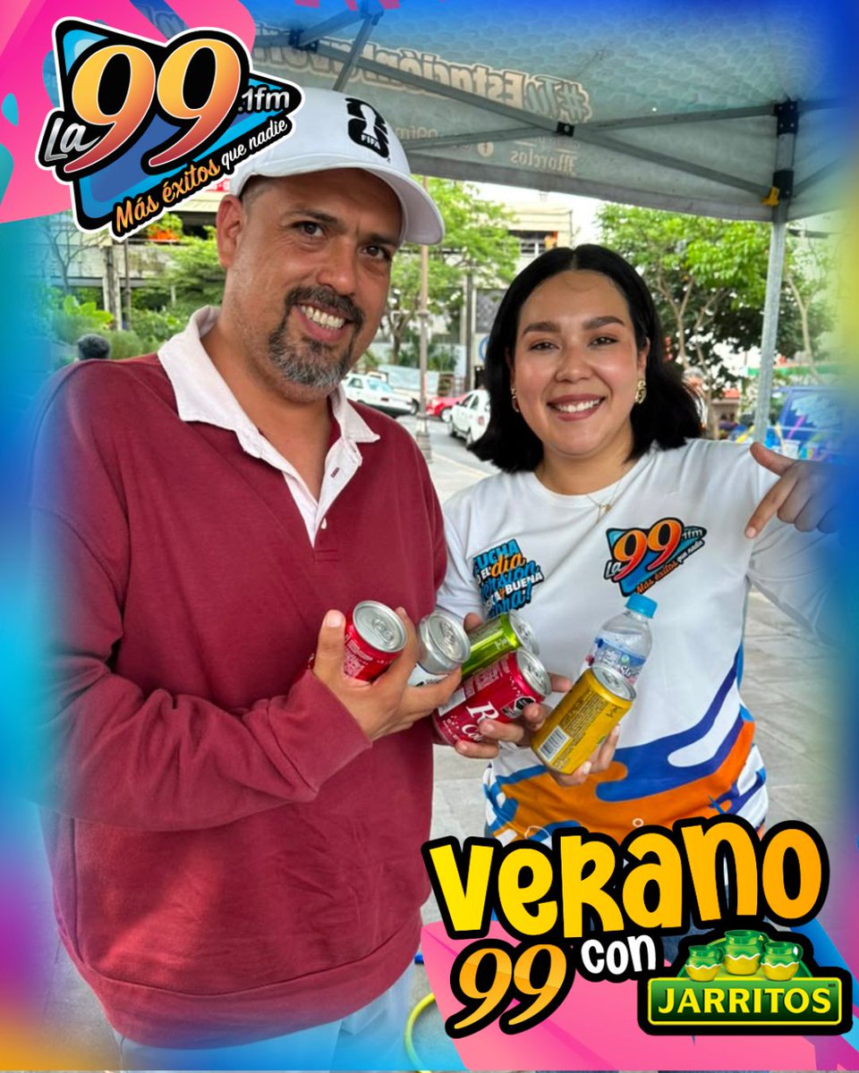 La99fm's tweet photo. ☀️ ¡El Verano 99 ya comenzó! 🏖️🥤
Ven a jugar con nosotros y llévate increíbles premios de Jarritos. 😎🍊🍍🍓
¡Participa, diviértete y haz de este verano el más refrescante! 💚

#Verano99 #La99FM #Jarritos https://t.co/JaqL0VEc9G