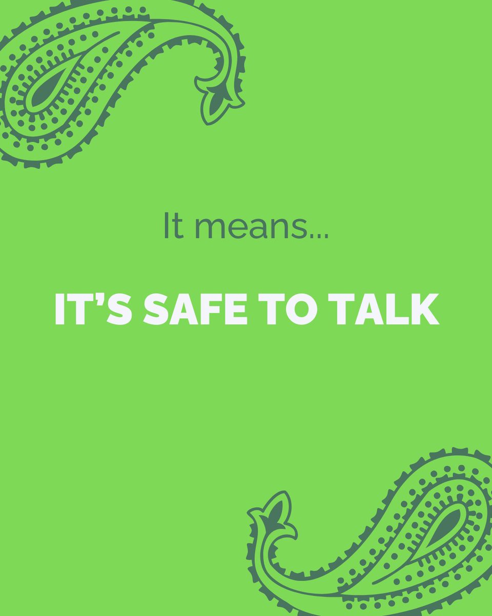 TheBandanaProj's tweet photo. It's more than fabric. 💚

A green bandana on someone's backpack means they're trained to connect you to mental health &amp; suicide prevention resources. You're not alone. It's safe to talk.

Click the link in our bio.
#GreenBandanaProject #GreenBandana #MentalHealth #YouAreNotAlone https://t.co/3Z4XsLo4xI