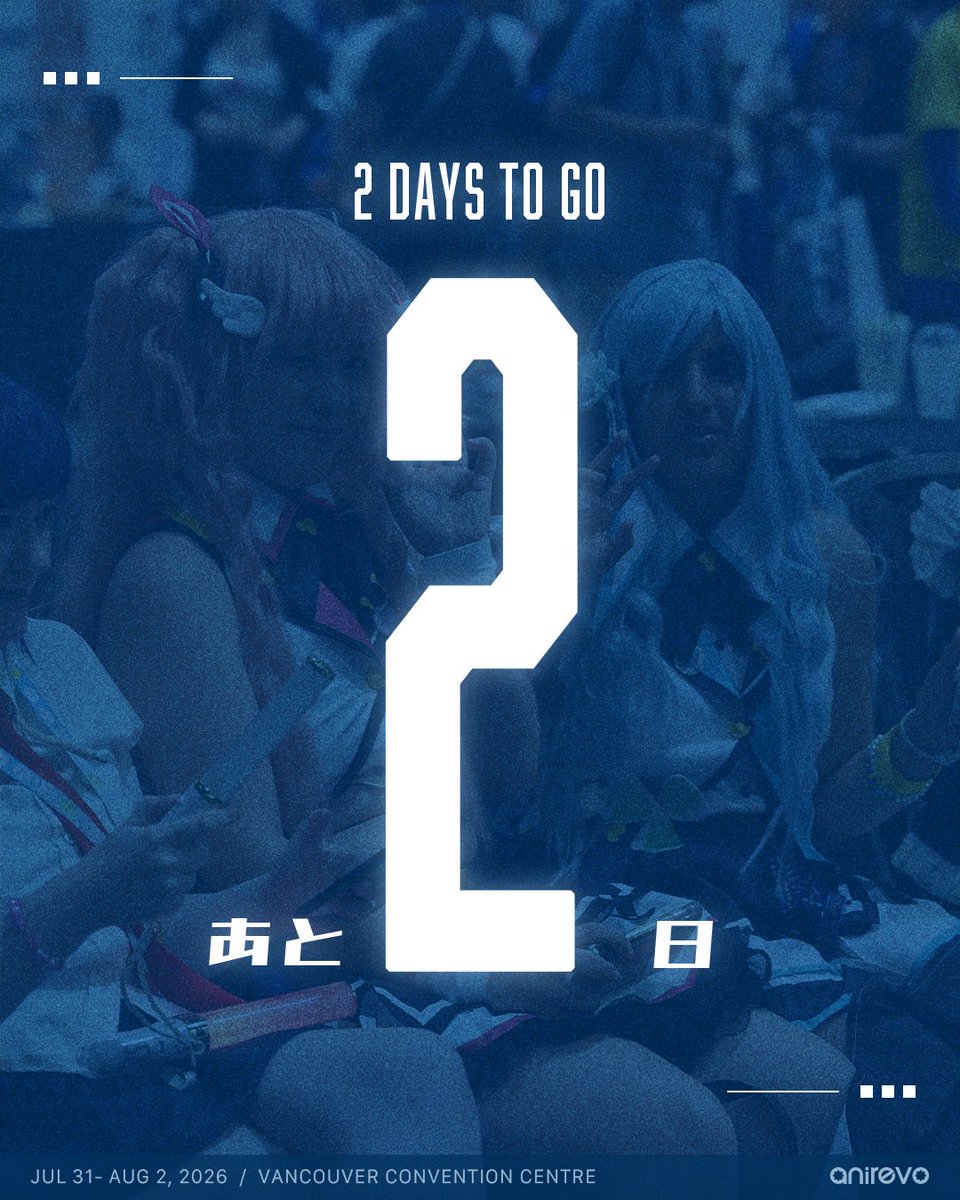 AnimeRevCanada's tweet photo. 🗓️T-2 Days #ARV2026 #Countdown

Convention essentials:

✅Hat &amp; Sunscreen
✅Shower &amp; Deodorant
✅Good walking shoes
✅Water bottle
✅Powerbank/charger

Be safe and considerate! Wear deodorant and sanitise your hands regularly!
Face masks encouraged 😷

あと2日 https://t.co/roxPfgaxVK