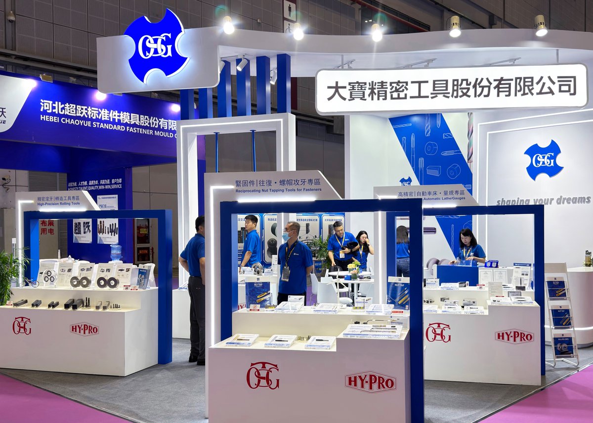 OSGCorporation's tweet photo. OSG’s Taiwan subsidiary, Taiho Tool Mfg. Co., Ltd., exhibited at Fastener Expo Shanghai 2026, showcasing high-precision thread rolling tools, reciprocating nut taps, solid round tools and gauges.
#OSGLife
#OSGTaiwan #TaihoTool https://t.co/tdKFowiaDz