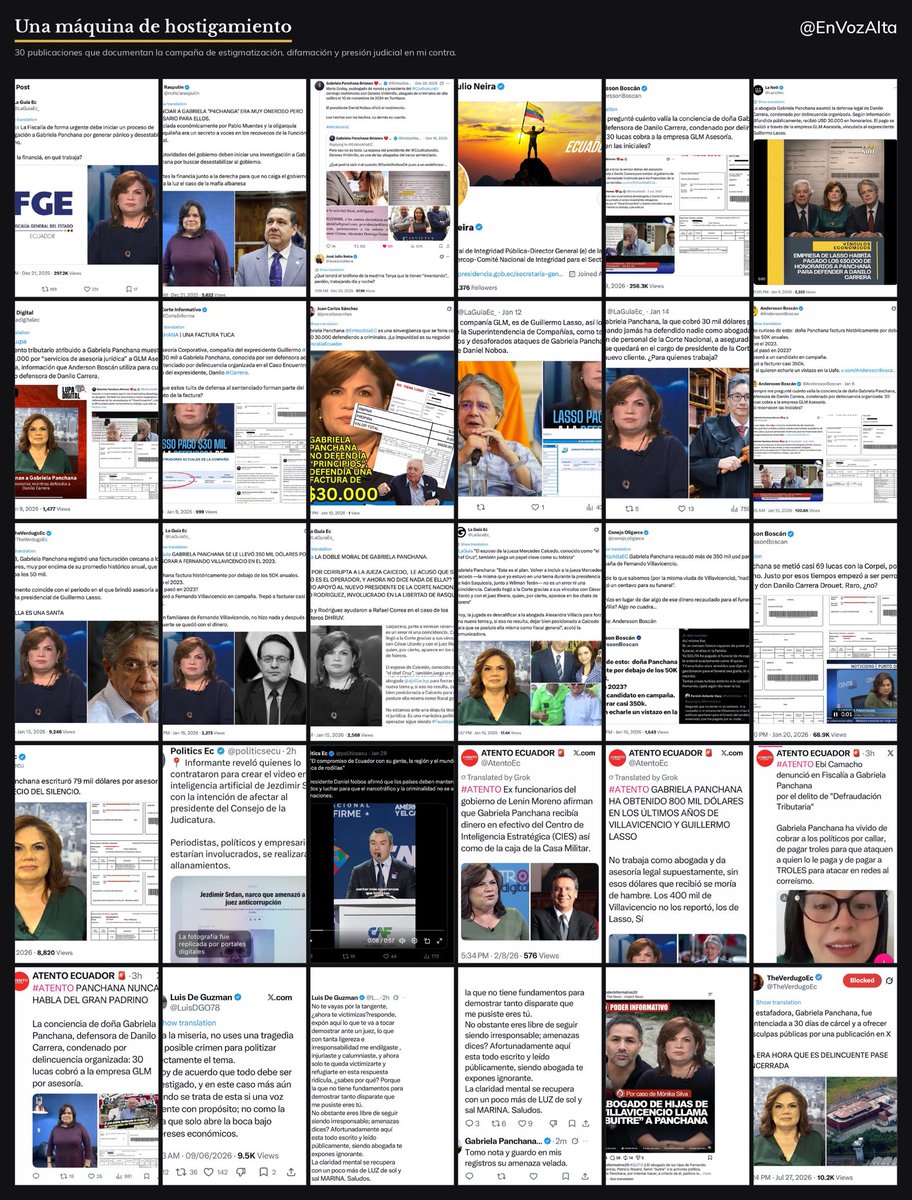EnVozAlta's tweet photo. La sentencia flash de 30 días de prisión es una operación de silenciamiento del frágil régimen. 

Se evidencia en la campaña de ataques de las mismas cuentas que estigmatizaron de delincuentes a #Los4DeLasMalvinas, a @mejoresdiasEC y hasta al juez @CarlosSerranoEc, que son las mismas que aplauden al #NuevoEcuador, y defendieron a Godoy y hasta al narco serbio Jezdimir Srdan. 

Son unos genios. 

#EcuadorEnIndefensión