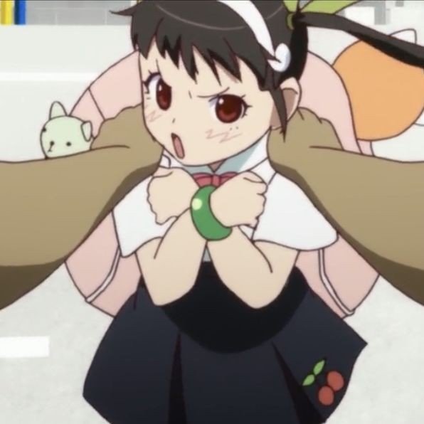 MarriedToMayoi's tweet photo. More angry serious Mayoi-chan because it's so freaking cute!! She reminds me of a small dog! Tiny chihuahua! https://t.co/y8Cp1b8n6v