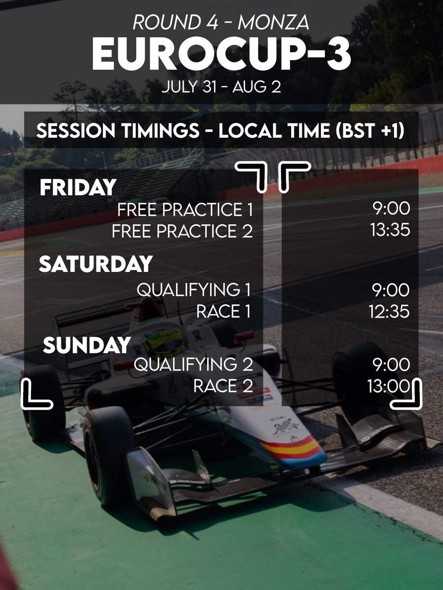 AlexPowellNews's tweet photo. ⏰ Happy race week everyone! This weekend EC3 is racing at Monza, the final race before the summer break. Full send 🔥💪 https://t.co/b5w14PtYvz