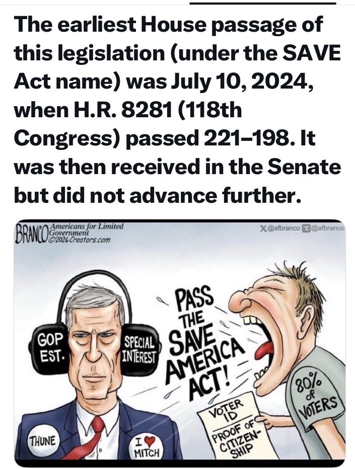 TeamUSATenn's tweet photo. @catturd2 It’s been 2 years and he hasn’t done shit! FIRE THUNE, PASS THE SAVE AMERICA ACT!! https://t.co/xmQPnCfdJM