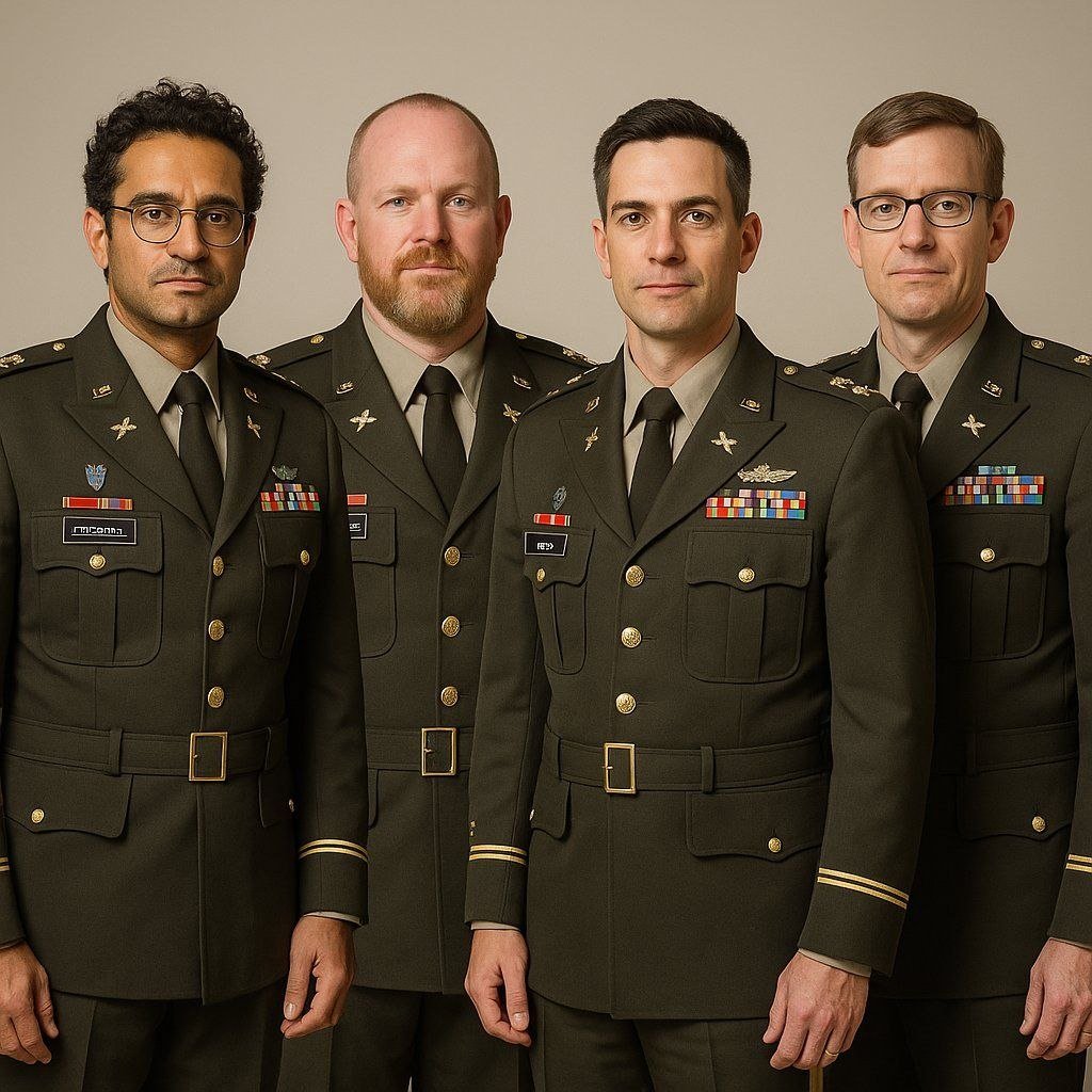 RealWhiteRa66it's tweet photo. @__An6el__ 🚨🇺🇸 U.S. ARMY HAS APPOINTED PALANTIR, META, &amp; OPEN A.I. BIG TECH EXECUTIVES AS LT. COLONELS

CREATED UNDER TRUMP NAMED “OPERATION DETACHMENT 201” 👀

https://t.co/RaWiECjqYC https://t.co/GW37c9a4CK