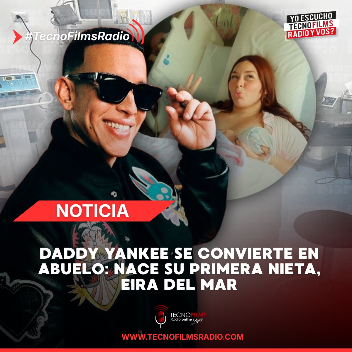 FilmsTecno's tweet photo. 🍼 Daddy Yankee se convirtió en abuelo. Su hija Jesaaelys Ayala anunció el nacimiento de Eira Del Mar, su primera hija, luego de un parto adelantado por una condición médica durante el embarazo. La noticia fue celebrada por miles de seguidores en redes sociales. ❤️ https://t.co/X0VVVSGim5