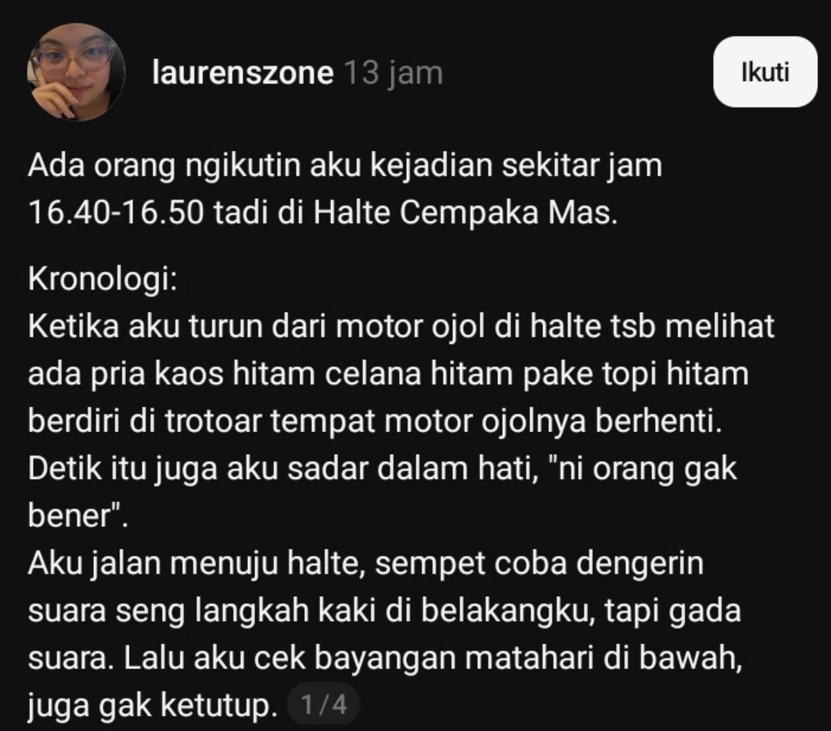txtdrjkt's tweet photo. hati hati ya jaks, di kawasan cempaka mas hampir kejadian 🙏 https://t.co/f9xNHziMnp