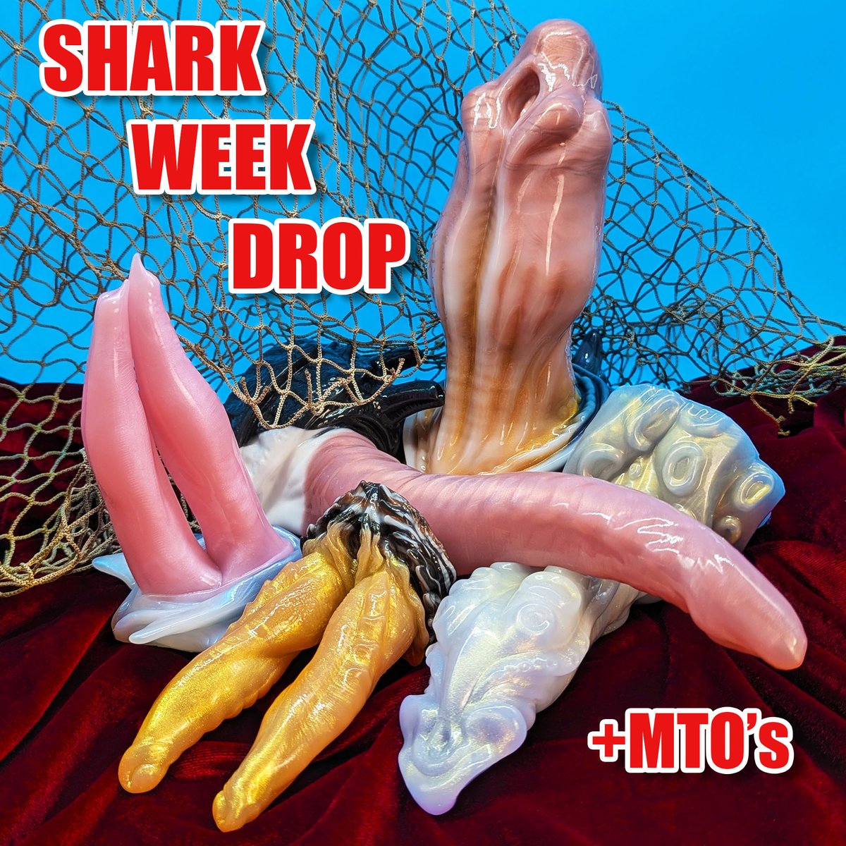 HodgePodgeEnt's tweet photo. The sharks are loose!

Join us in celebrating Shark Week with hundreds of new inventory items, plus new made to order slots full of sharky goodness!

Now through 08/02, get your MTO friend in our specialty Great White, Orca, or Greenland coloration!

https://t.co/O6MRBbJFdu https://t.co/oREkHO9UzV