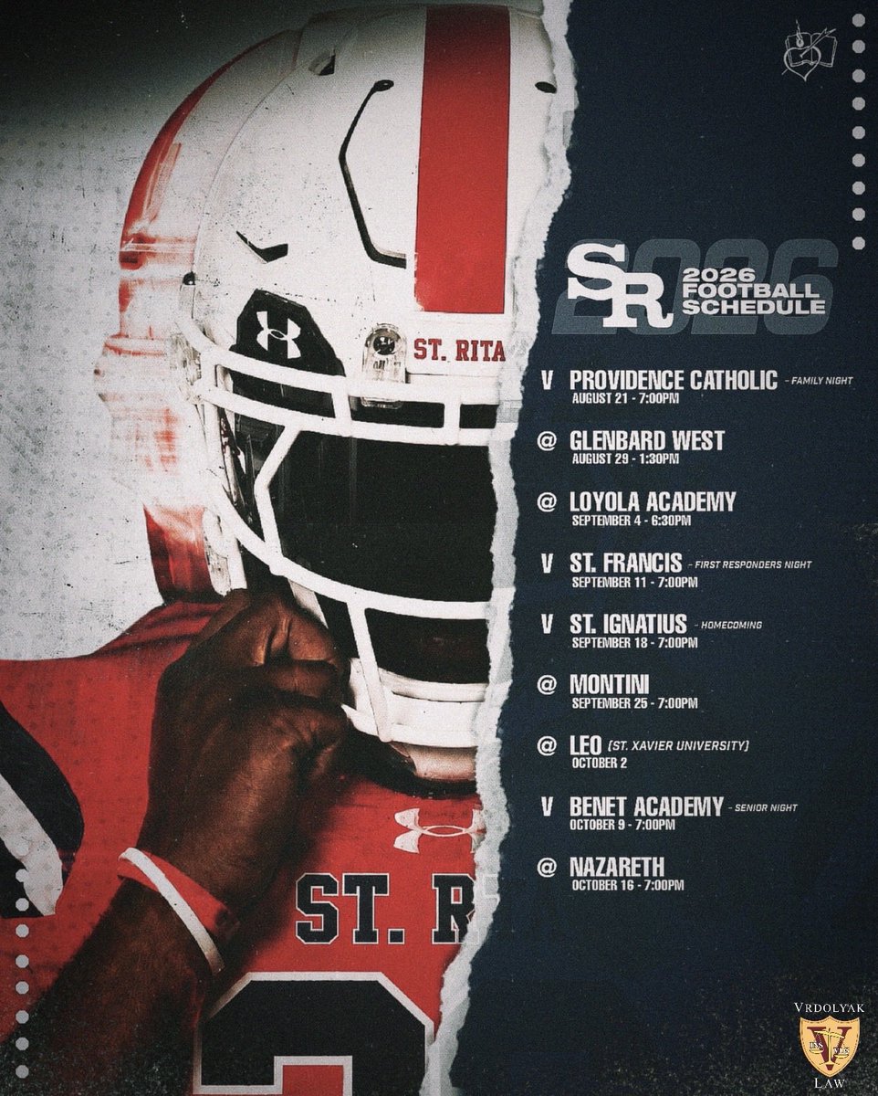 StRitaFootball's tweet photo. The road is set.
The Mustangs are ready to work. 🏆
2026 Schedule.
Tough. Smart. Physical. Together. https://t.co/0iiquX8gvg