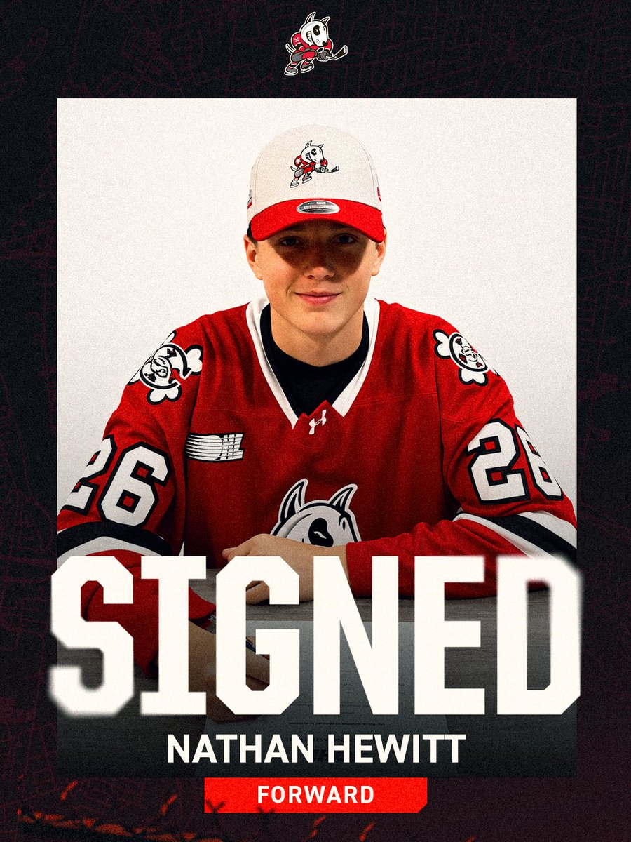 OHLIceDogs's tweet photo. OFFICALLY A DOG. 🐶

IceDogs' General Manager, Dale DeGray, has announced that the 33rd overall pick in the OHL Draft, Nathan Hewitt, has signed an @OHLHockey Scholarship and Development Agreement.

📰 READ MORE: https://t.co/ZtbHtHS1Su

#DogCountry https://t.co/88tUIoNwsc