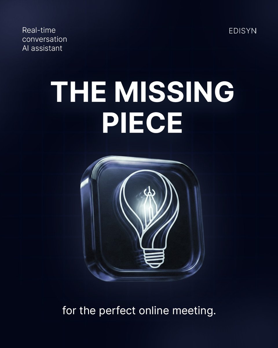 edisynio's tweet photo. You know what you want to say.

You just can't find the words fast enough.

That's where Edisyn comes in.

Real-time meeting AI that helps you follow the conversation, suggests what to say next, and catches you up instantly.

The missing piece for better meetings.

#Meetings #AI https://t.co/tghkfbJyCt