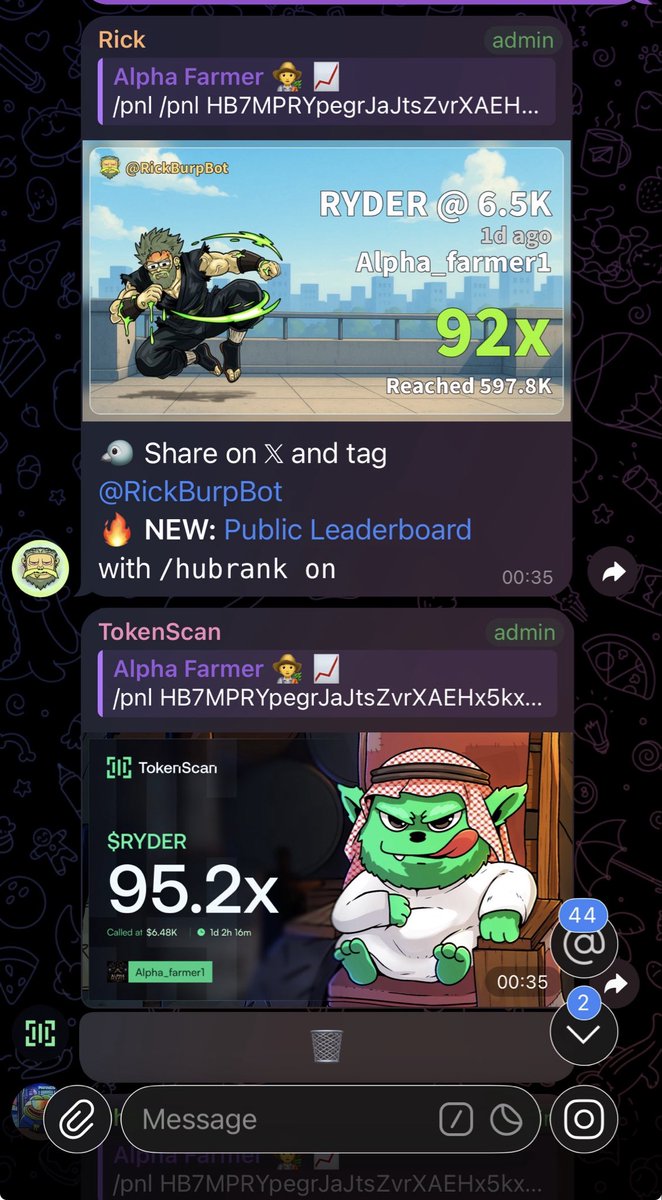 Alpha_farmer1's tweet photo. $RYDER gained over 95.2x profit 💸
LFG🚀🚀🚀

Bagged on my ca 💸💸💸💸💸💸💸💸💸

HB7MPRYpegrJaJtsZvrXAEHx5kxdehiQQUNneVLnpump https://t.co/RCchwrm2qK