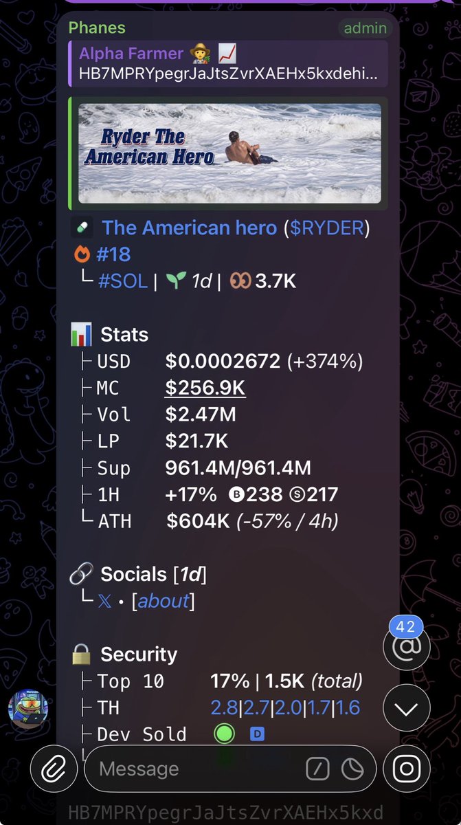 Alpha_farmer1's tweet photo. $RYDER gained over 95.2x profit 💸
LFG🚀🚀🚀

Bagged on my ca 💸💸💸💸💸💸💸💸💸

HB7MPRYpegrJaJtsZvrXAEHx5kxdehiQQUNneVLnpump https://t.co/RCchwrm2qK