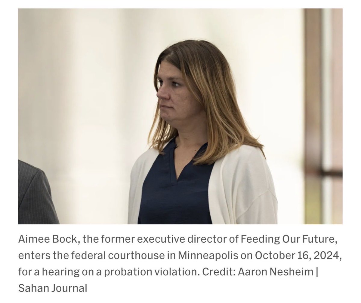 ThatJimFella's tweet photo. @lundunlikeboat @GrageDustin Weird how the racism and xenophobia always make y’all forget that the ringleader behind the whole Feeding our Future fraud was a white lady. Aimee Bock. https://t.co/YNWWe90xUi