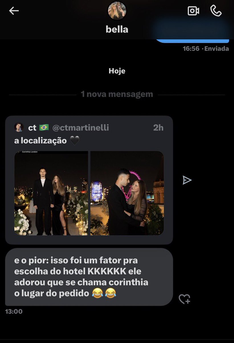 ctmartinelli's tweet photo. e imaginar que isso começou com ele pedindo a bella em casamento num hotel pelo motivo do lugar se chamar Corinthian.

ídolo demais! https://t.co/nSnmLkRElX