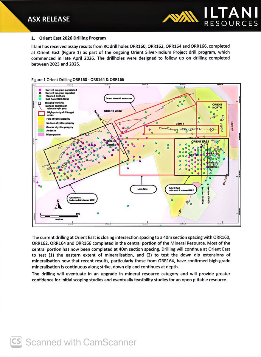 SalvadorMaurice's tweet photo. $ILT

Drilling returns high-grade #silver at Orient East, QLD

Iltani Resources Limited is pleased to report the latest assay results from the ongoing drilling program at its Orient #Silver-#Indium Project in Herberton, North Queensland..

Itani will plan further drilling at Orient pending results of extension drilling and testing of other targets.

A diamond drill rig will commence drilling this week at Orient to produce core for further metallurgical test work, including TOMRA ore sorting…