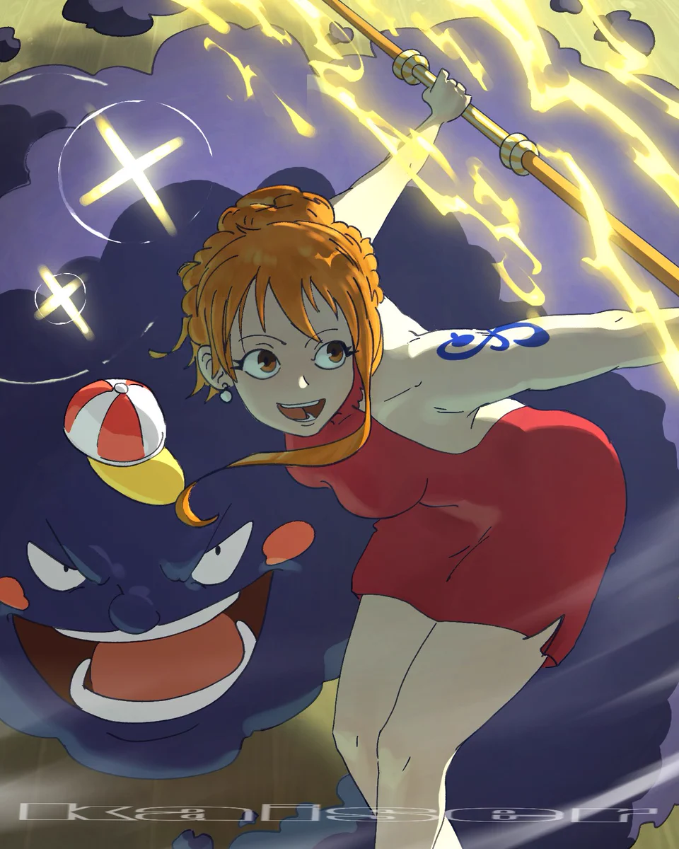 KaiserDavid в X: „Nami and Zeus in WholeCake Island from One Piece
