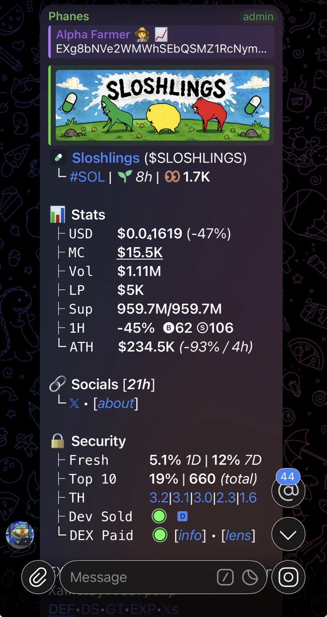 Alpha_farmer1's tweet photo. Done 2.2x on $SLOSHLINGS
LFG🚀🚀🚀

DM for early entry 👨‍💻💰

EXg8bNVe2WMWhSEbQSMZ1RcNymbrXaWRNujYVau7pump https://t.co/V9Wd1278BT