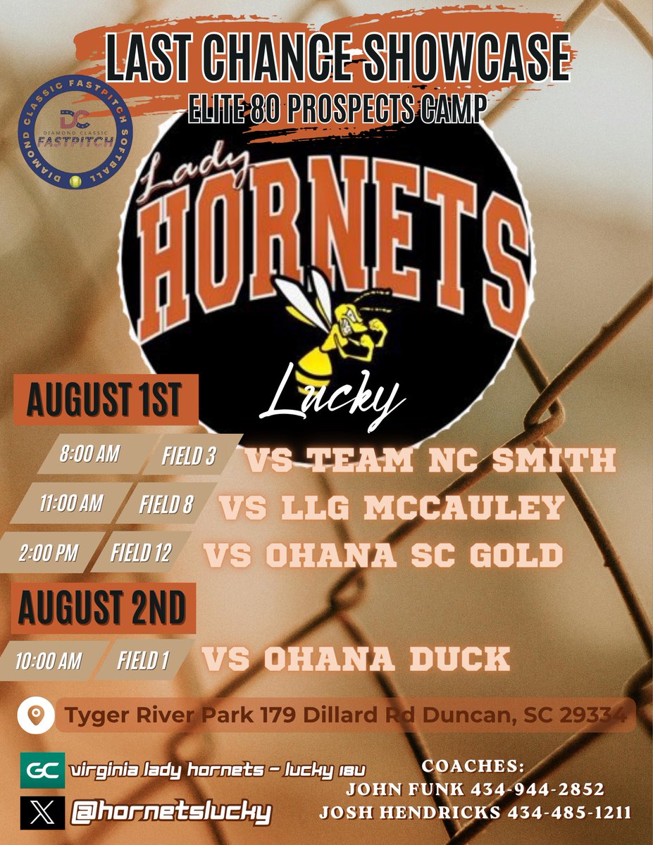 CalliePenick's tweet photo. Hyped to guest play with another Hornets team in our organization this weekend in Spartanburg, SC! Here’s my schedule for the weekend! Let’s go!
🧡🧡 https://t.co/FVXlyn9W0t