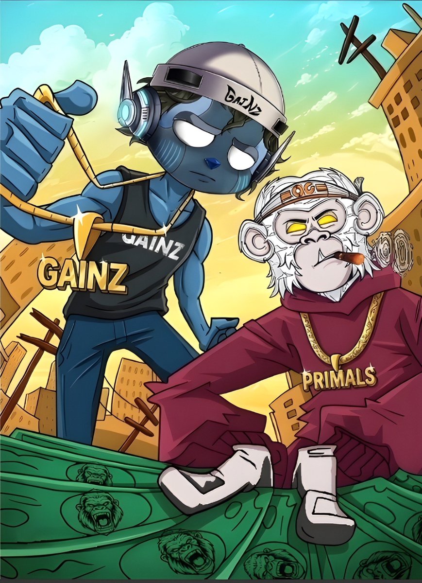 HappyYieldFarms's tweet photo. BANGER COLLABORATION ALERT ⚠️ 📢 🔥 
Two forces, one throne. Welcome @GAINZNFTs to the @PrimalsNFTx family; this is how empires are built.
ANOTHER ART 🎨,  I HOPE YOU LOVE THIS ✨️ https://t.co/gCLoLqadDK