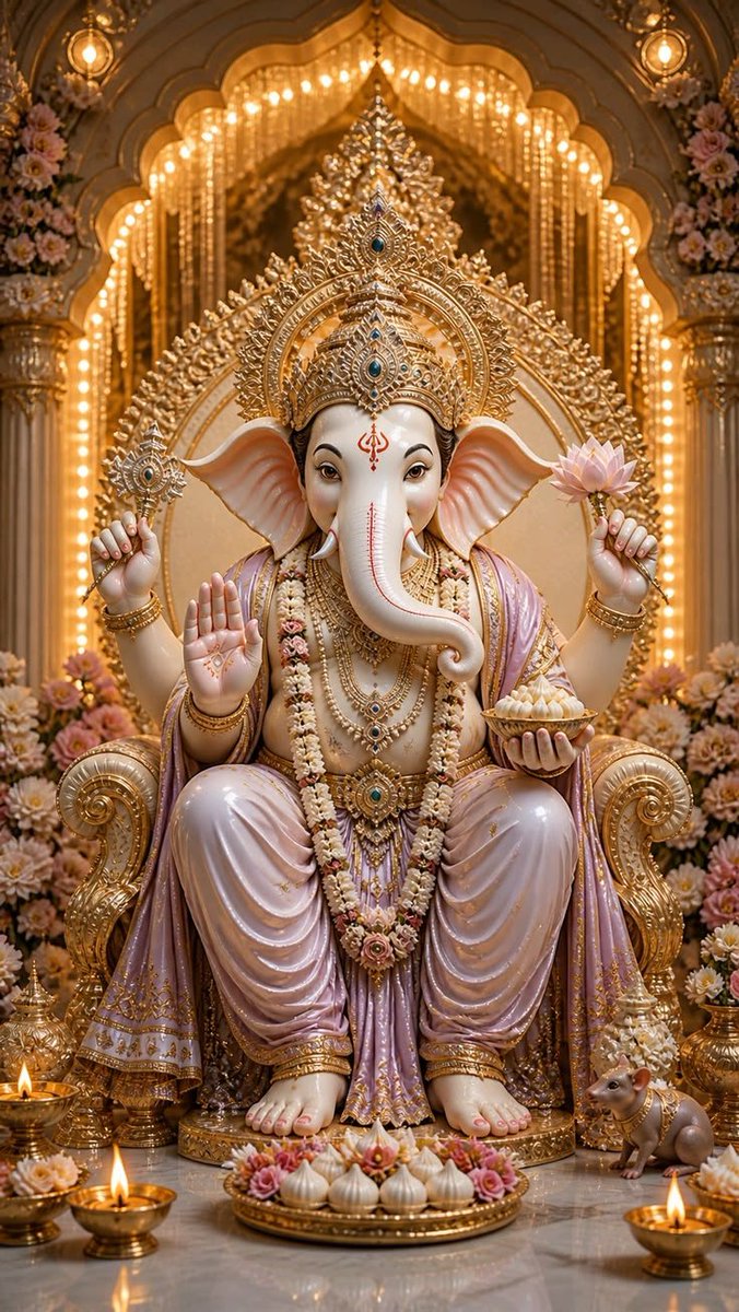 Arunkr750's tweet photo. ॐ गं गणपतये नमः 🙏

​वक्रतुण्ड महाकाय सूर्यकोटि समप्रभ।

निर्विघ्नं कुरु मे देव सर्वकार्येषु सर्वदा॥

​विघ्नहर्ता भगवान श्री गणेश आप सभी के जीवन से समस्त बाधाओं को दूर कर सुख, समृद्धि और सफलता प्रदान करें। 🌺✨ https://t.co/at1vK3xglX