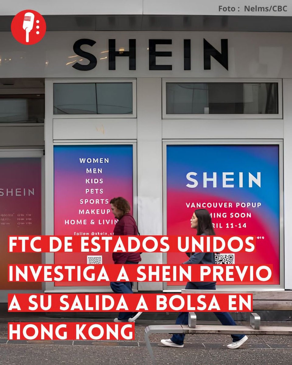 ReporterosMX_'s tweet photo. ⭕️ OJO | FTC DE ESTADOS UNIDOS INVESTIGA A SHEIN PREVIO A SU SALIDA A BOLSA EN HONG KONG

La Comisión Federal de Comercio (@FTC) inició una investigación contra las operaciones de  Shein (@SHEIN_Official) en Estados Unidos. La plataforma reveló este domingo ante la Bolsa de Hong Kong que la indagatoria podría derivar en multas millonarias, agravando sus recientes pérdidas por 99 millones de dólares en el primer trimestre de 2026 y complicando su debut bursátil.
https://t.co/2Vbo6xjI8y