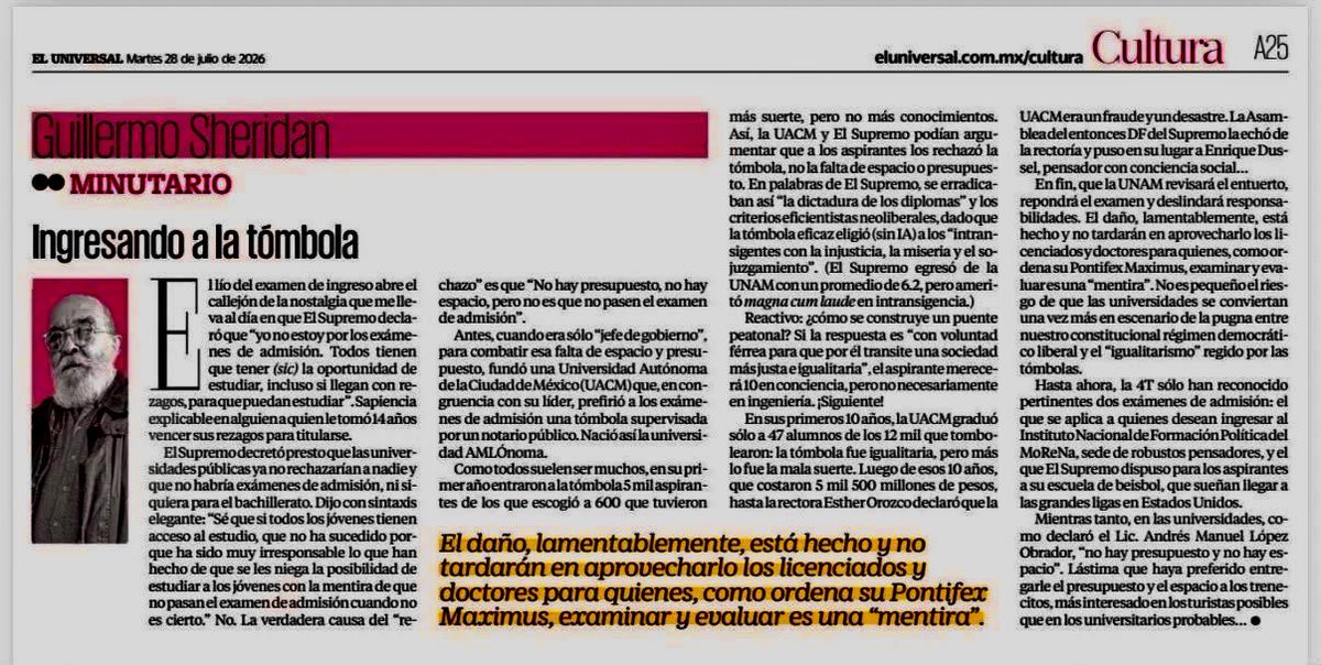 GmoSheridan's tweet photo. Recordé hoy la alternativa que propuso El Supremo para evitar los exámenes de ingreso: https://t.co/OliGdQcplu