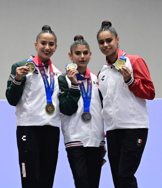 OlimpismoMex's tweet photo. DOMINIO TOTAL de la Gimnasia Rítmica mexicana en los Juegos Centroamericanos y del Caribe 2026

Hubo 9 medallas de oro en disputa, las mexicanas se llevaron TODAS.

Individual
🥇 Marina Malpica - All Around
🥇 Ana Luisa Abraham - Aro
🥇 Marina Malpica - Pelota
🥇 Marina Malpica - Clavas
🥇 Marina Malpica - Cinta

Equipo
🥇 Marina Malpica/Ana Luisa Abraham/Desiree Portugal - Prueba por equipos

Conjunto
🥇 All Around Conjunto
🥇 5 pelotas
🥇 3 aros y 2 pares de mazas

Además de 3 platas:
🥈 Ana Luisa Abraham - All Around
🥈 Desiree Portugal - Pelota
🥈 Ana Luisa Abraham - Clavas
