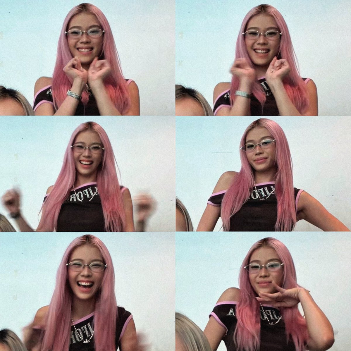 lindstcy's tweet photo. SOMETHING ABOUT STACEY WEARING SPECS AND THAT DAMN PINK HAIR! ANG GANDA GANDA GANDA GANDA GANDA MO, STACEY SEVILLEJA 😭🙏 https://t.co/Oa6E2u6iE2