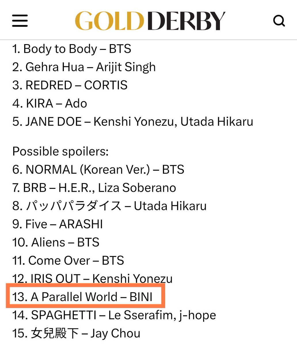 binicrave's tweet photo. #BINI_AParallelWorld by BINI has been mentioned among songs who possibly included to the GRAMMY's 2027: Best Asian Pop Music Performance via GOLD DERBY. 

🔗:(https://t.co/SVfjhRICsw)

#BINIInForgottenIsland
@BINI_ph #BINI https://t.co/kBfNYexJuT