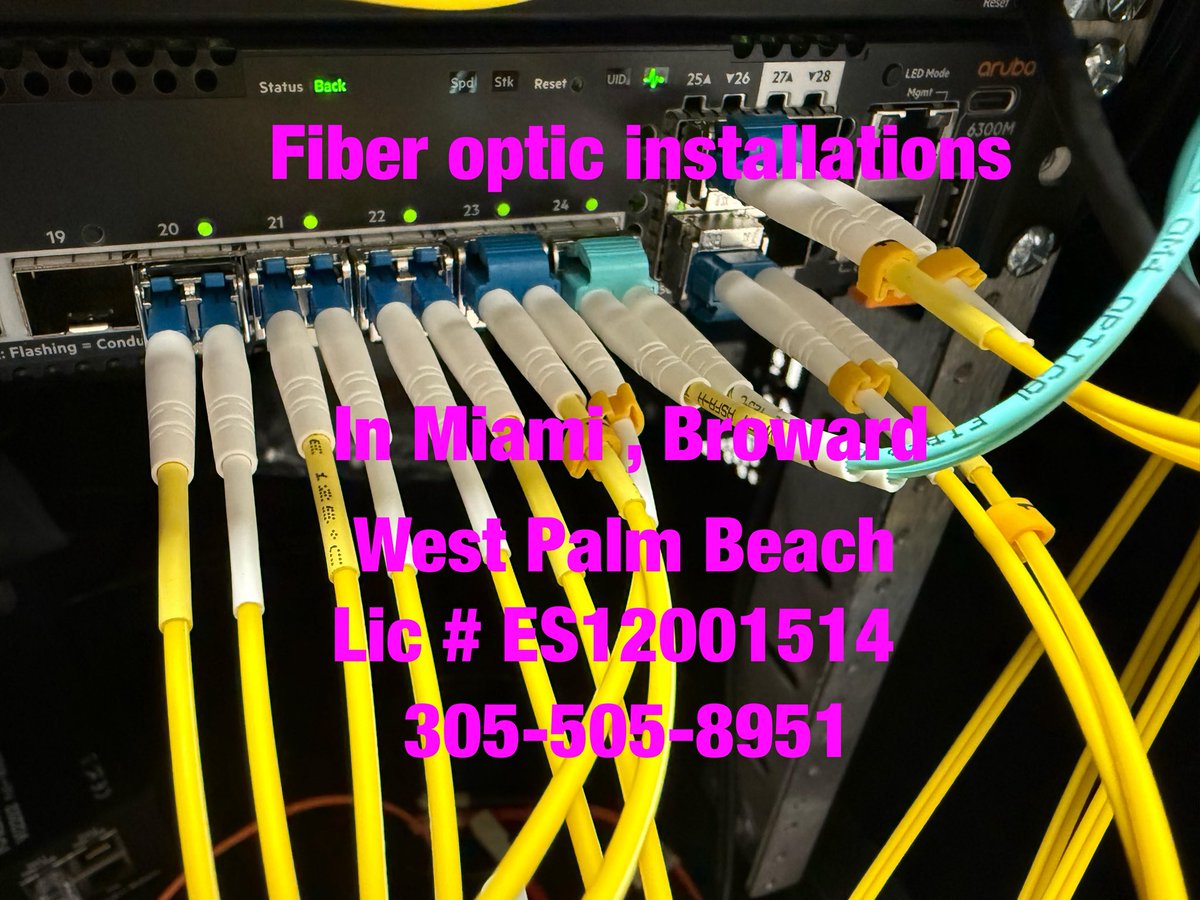 NetworkABL's tweet photo. Fiber optic installations, fusion splicing, connectors terminations, certification, network cables, data centers, MDF &amp; IDF build up, contact ABL-Network Solutions, Inc at 305-505-8951 or https://t.co/VqfmgqMuVh #fiberoptic #fusionsplicing #fiberinfrastructure #network https://t.co/AIbZTt4K7K