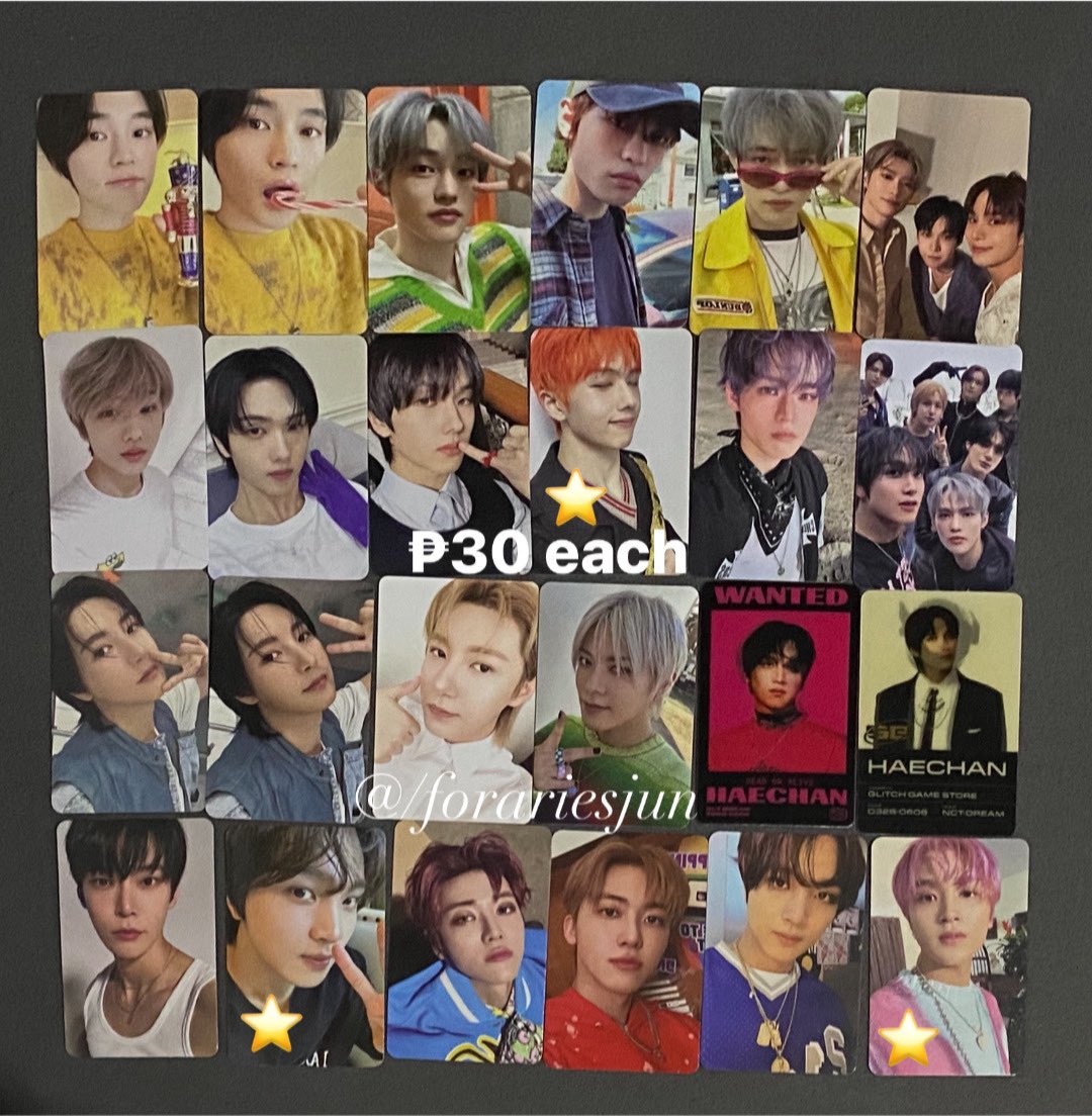 forariesjun's tweet photo. QUITTING SALE ‼️
WTS LFB PH NCT DREAM PHOTOCARDS &amp; MERCH 

- onhand &amp; official!
- mint condition, ⭐️ has sticker mark
- can send condi thru dm 
- payo or 1 week reservation with 50% nrdp 

wts lfb ph nct dream mark renjun jeno jaemin haechan chenle jisung https://t.co/ODEw0gTyCD