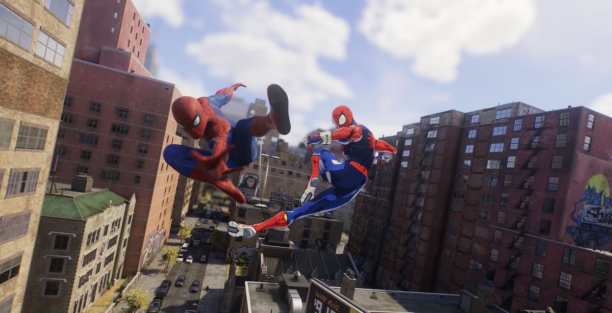 JaviAintHim's tweet photo. To the new Fresh New Suit and Marvel Tokon suits that have released on Marvel’s Spider-Man 2. I took these on photo mode! https://t.co/3hvbuPYUim