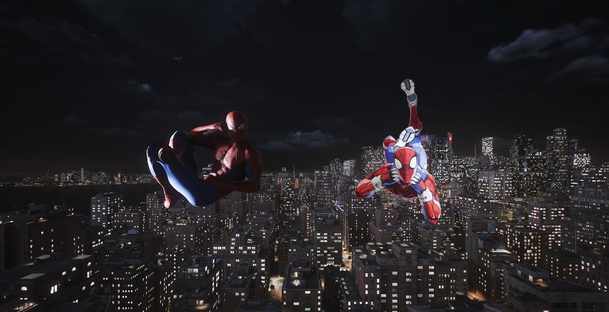 JaviAintHim's tweet photo. To the new Fresh New Suit and Marvel Tokon suits that have released on Marvel’s Spider-Man 2. I took these on photo mode! https://t.co/3hvbuPYUim