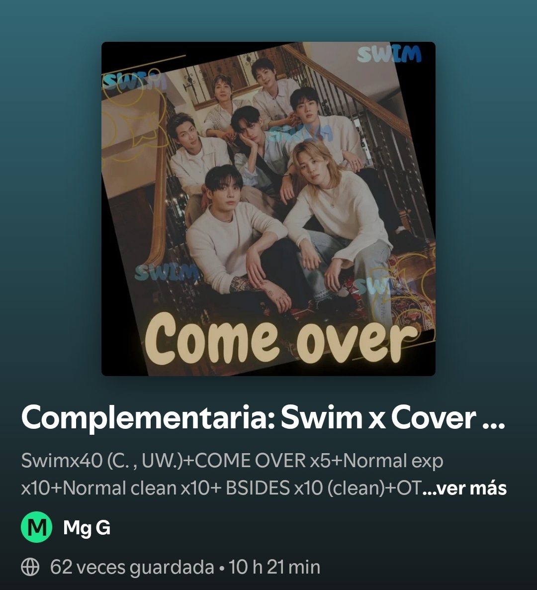 BTSparkles's tweet photo. — Moradas, vamos avanzando que hoy tuvimos buenos resultados! 

Les dejo playlists para hoy y lograr ↓  
×120 SWIM
×60 NORMAL
×20 Come Over
×20 b-sides

🌜: https://t.co/xOH4l2ycDe
Complemento:  https://t.co/eP8rfjdZk3

✅️ crossfade activo 12s https://t.co/9CYY0fSeO3