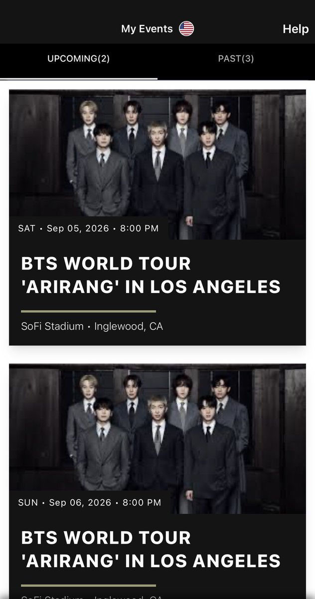 ELISSA12888's tweet photo. WTS BTS WORLD TOUR 'ARIRANG' TICKETS IN LOS ANGELES CONCERT! 

Venue: SoFi Stadium • Inglewood, CA

Sat • Sep 05, 2026 • 8:00 PM

- ticketmaster transfer 
- screenrecording as proof
- dm if interested, asking for $210 each!

🏷️ BTS BTS WORLD TOUR 'ARIRANG https://t.co/MsA9HaG7Xy