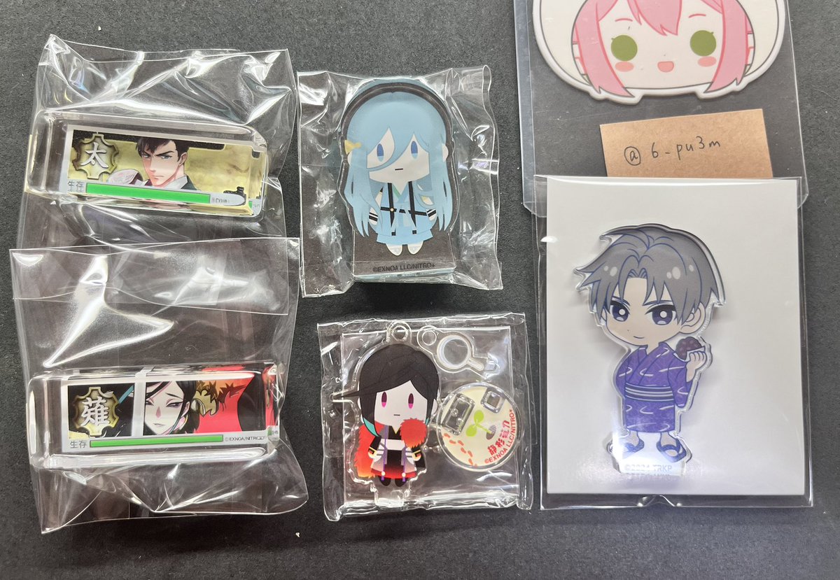 6_pu3m's tweet photo. 刀剣乱舞 交換 譲渡 買取 んまほっぺ アクリルブロック アクスタ 
譲)画像1.2 定価＋送料 (メルペイ.PayPay)
求)画像4.5 毛利以外は各1
赤線含む場合買取可能。
異種↔ステッカー の交換は1:3 希望
赤線は赤線同士との交換はまたは2段目以降同数含むお取引
郵送交換2点〜→ https://t.co/OLKxQjXyOi