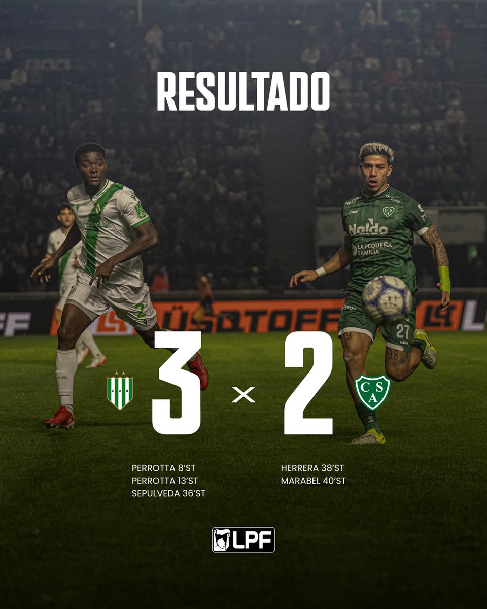 CASarmientoOf's tweet photo. 🏆 #TorneoMercadoLibre  Clausura 2026 / ⏱️¡Final del encuentro!

⚪ Banfield 3⃣ - 🟢 #Sarmiento 2⃣

#DaleVerde 🇳🇬

📺 Seguilo en vivo por @TNTSportsAR
➡️ Suscribite al https://t.co/aQriq7bXfh https://t.co/bQOW5zAaPK