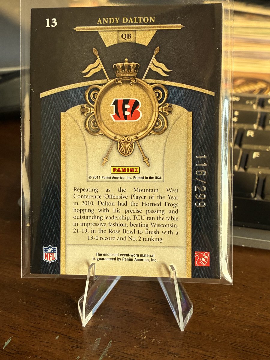 BigKatCard's tweet photo. Andy Dalton Rookie Royalty Patch /299 $3 https://t.co/5YMBeuZPE6
