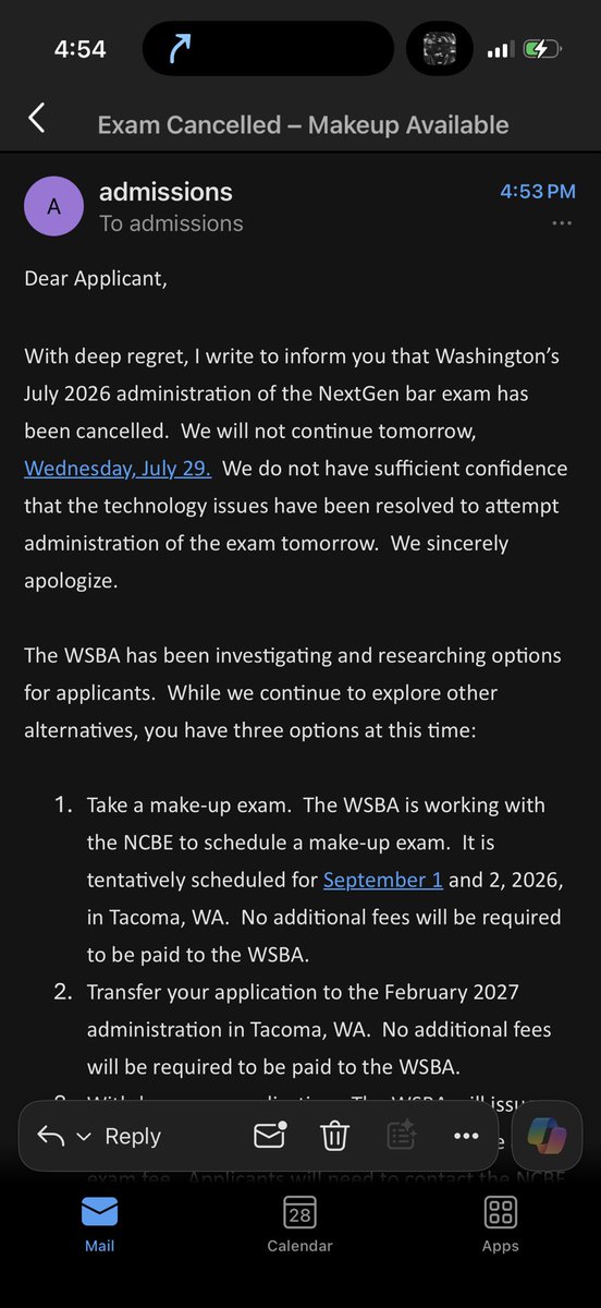 AdrianTirtu's tweet photo. Update from the WSBA 
@BarExamTutor https://t.co/1RLVpEGyIe