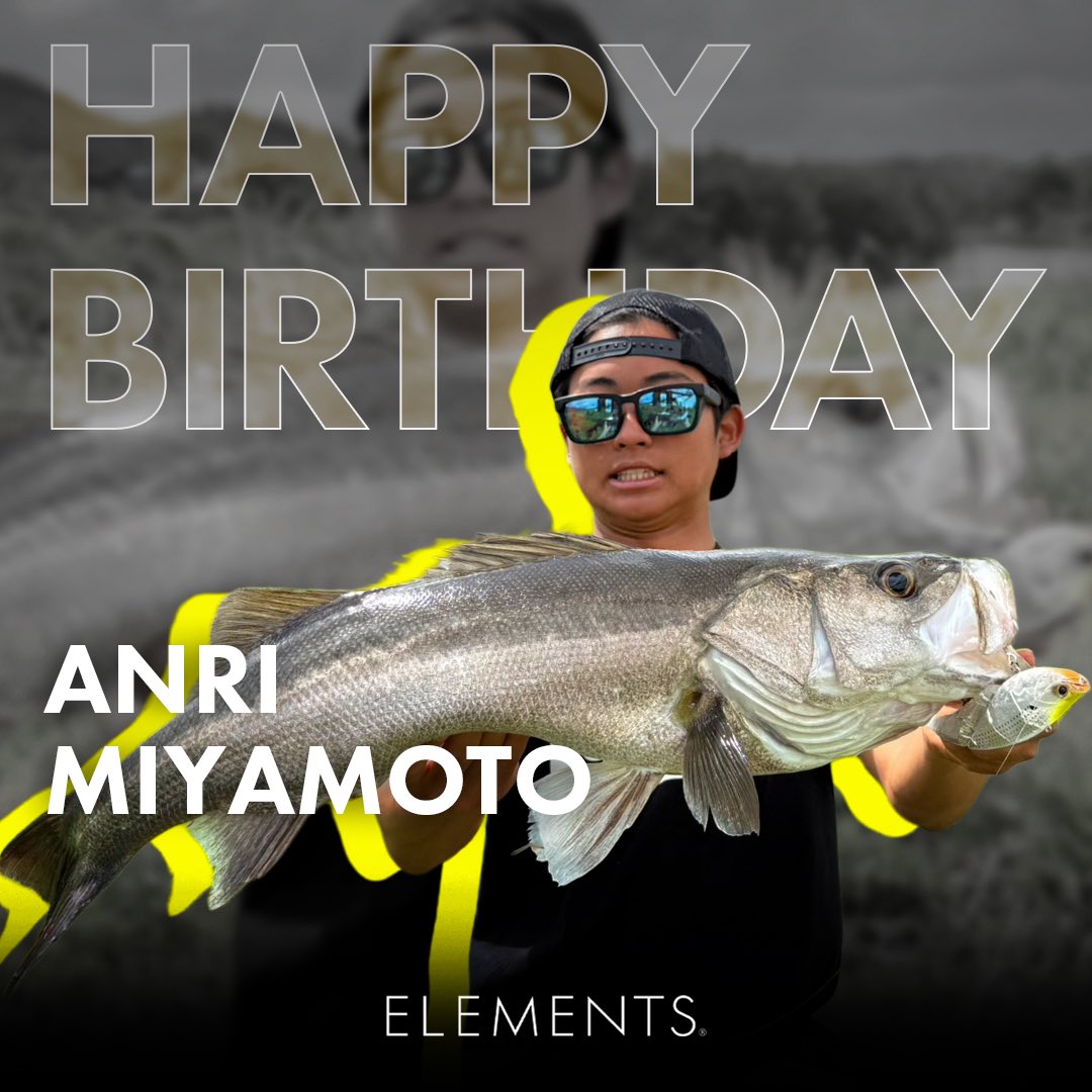 elmnts_jp's tweet photo. HAPPY BIRTHDAY ๐๐๐
-ELEMENTS TEAM ANGLER -
ๅฎฎๆฌ ๅบตๆ
https://t.co/xK9AYgC9YU
#TEAMELEMENTS
#HAPPYBIRTHDAY https://t.co/ur5MOp2nvA