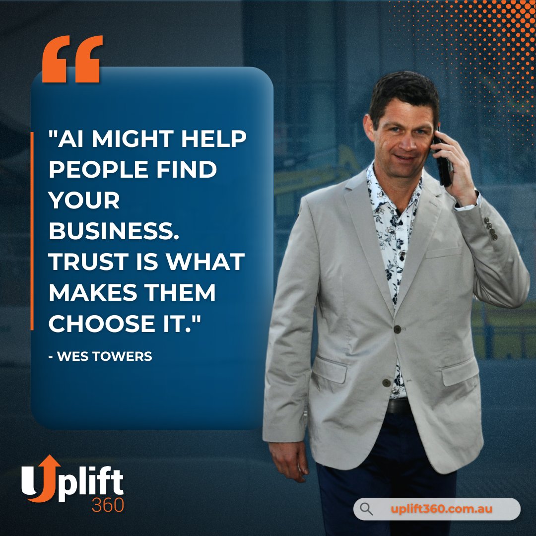 Uplift_360's tweet photo. AI changes discovery. Trust still drives decisions. Build a business people believe in, not just one they can find. What trust signals are you showing every day? #Leadership #BusinessGrowth #TrustMatters #MarketingStrategy https://t.co/lp7rHyILz4
