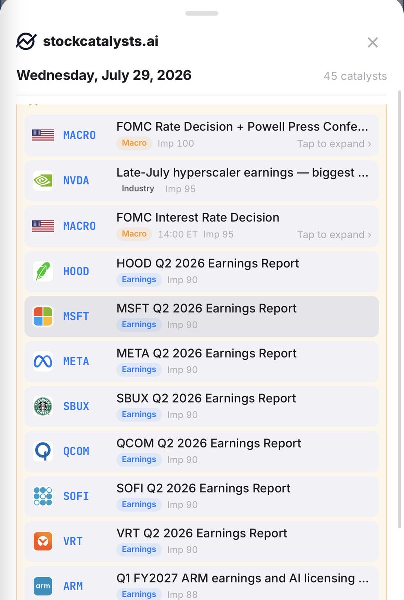 optionscjp's tweet photo. TOMORROW IS GOING TO BE ABSOLUTELY INSANE

Here is every catalyst to watch tomorrow 👇🏼 https://t.co/nRTnKZfXz4