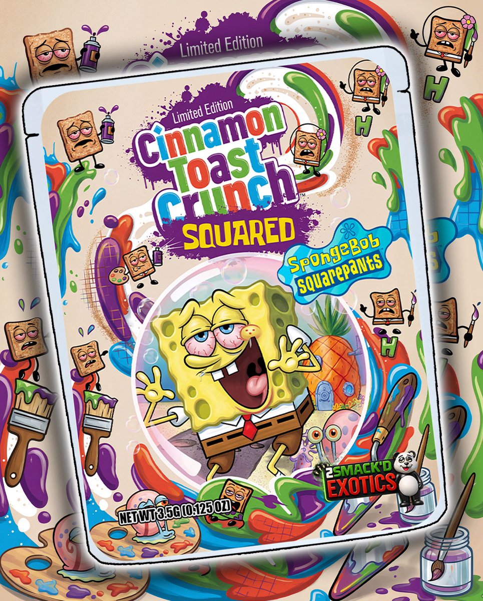 2smackdExotics's tweet photo. 🧽🔥 CINNAMON TOAST CRUNCH SQUARED IS STEALING THE SHOW! 🔥🧽

Packed with character, bold flavor, and a nostalgic twist, Cinnamon Toast Crunch Squared is making noise for all the right reasons. ✨🥣

⚡ Stay tapped in with @2smackdexotics &amp; @2smackdexoticsbackup
🐼 #StaySmackd https://t.co/fDWOosOR1q