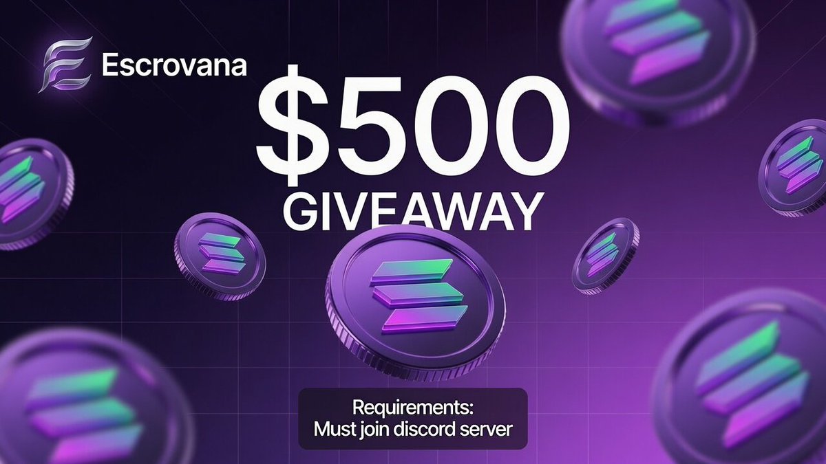 Escrovana's tweet photo. $500 $SOL Giveaway
5 winners 100$ each

• Follow @Escrovana 🔔
• like,retweet
• Must Join Server: https://t.co/Zq2933tc2C (proof 👇🏻)

Winners in 48 hours. https://t.co/BKEUP6yTaE